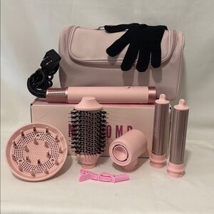 Mescomb Pink 5 In 1 Interchangeable High Speed Hair Dryer Brush with Difusser